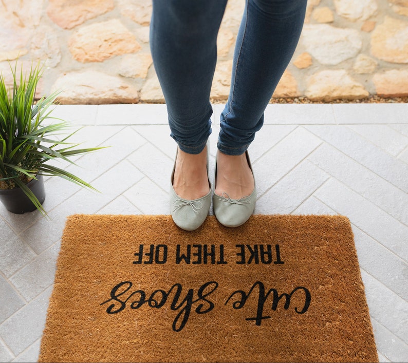 Cute Shoes Doormat Shoes off Doormat Cute Shoes Take Them Etsy