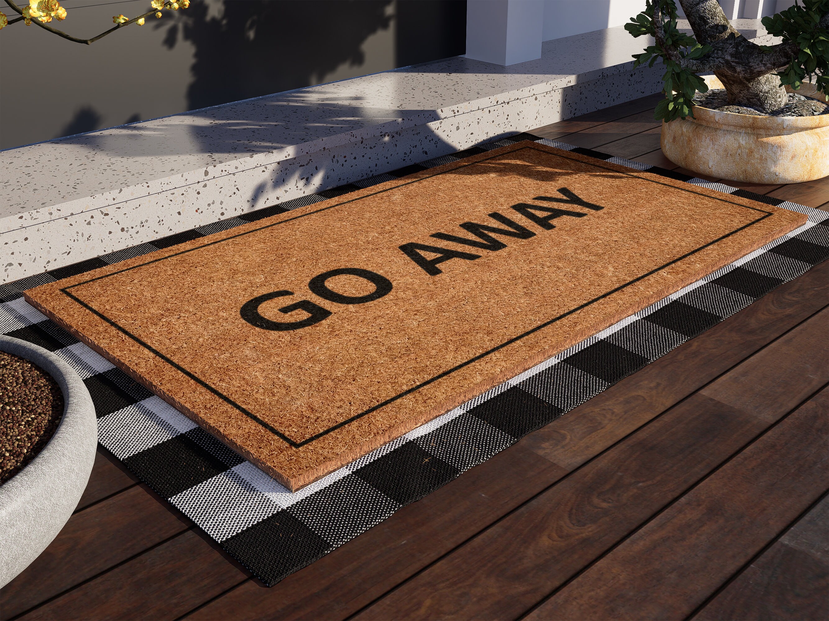 Go Away Welcome Door Mats, Welcome Go Away Mat, Go Away Home Doormats