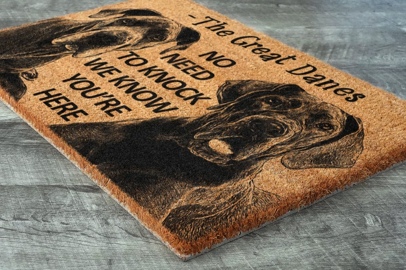 Great Danes Door Mat, Great Dane We Know You ARE HERE, No Need to Knock Great Danes Coir Door Mats, Great Danes Outdoor Coir Mat S756 bild 3