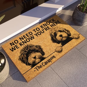Cavapoo Coir Doormat, We Know You ARE Here Door Mats Cavapoos Door Mat, Welcome Funny Doormat, Welcome Mat, Dog Breeds Coir Mats S909