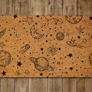 Space to Earth  Door Mat, Space Pattern Welcome Coir Door Mats, Funny Doormat, Welcome Outdoor Mat