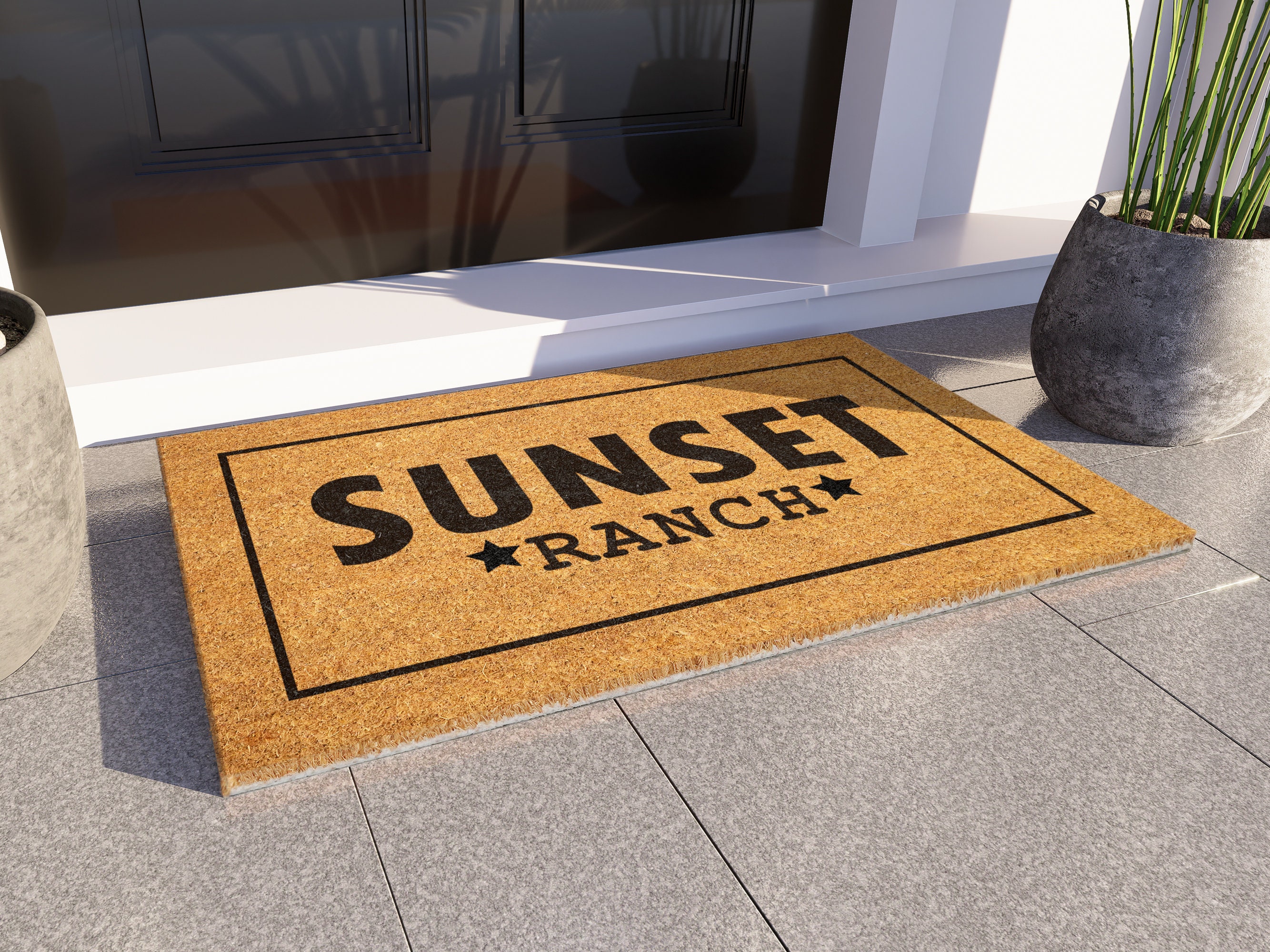 G Ranch Mat Custom Ranch Farm Cattle Brand Doormat, Farm Door Mat, Ranch, Farm Coir ...