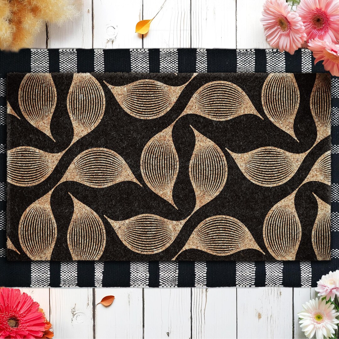 Coir Rug Floral Coir Doormat, Natural Coconut Fiber Entry Rug - Etsy