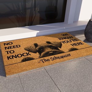 Schnauzer Doormat, We Know You ARE Here Schnauzers Door Mat, Welcome Funny Doormat, Welcome Coir Mat, Schnauzer Dog Breeds S974 image 7