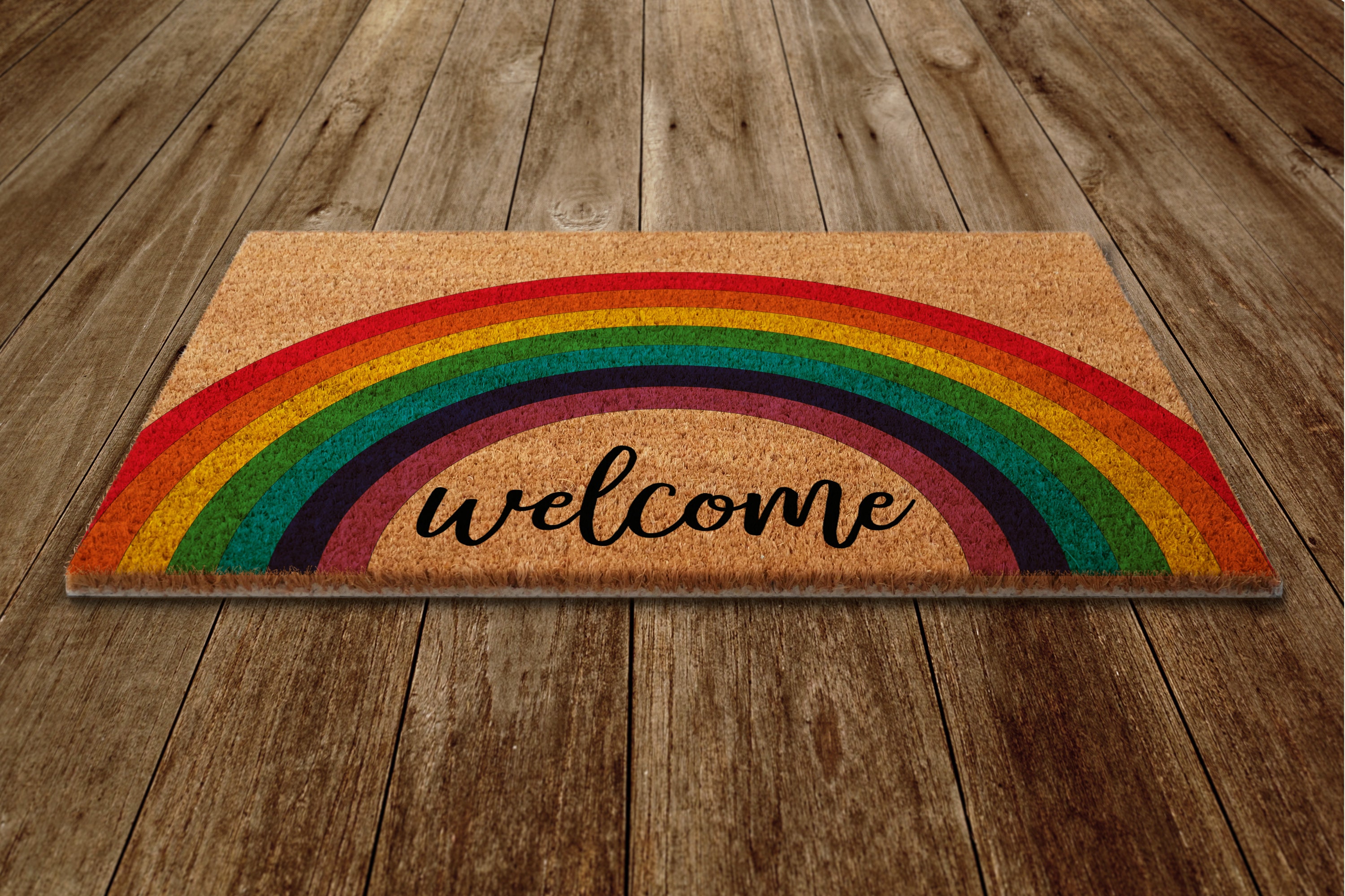 Rainbow Door Mat Rainbows Coir Door Mats Funny Etsy