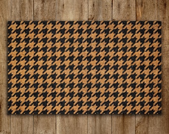 Houndstooth Pattern  Welcome Door Mat, Houndstooth Welcome Coir Door Mats, Funny Doormat, Welcome Outdoor Mats
