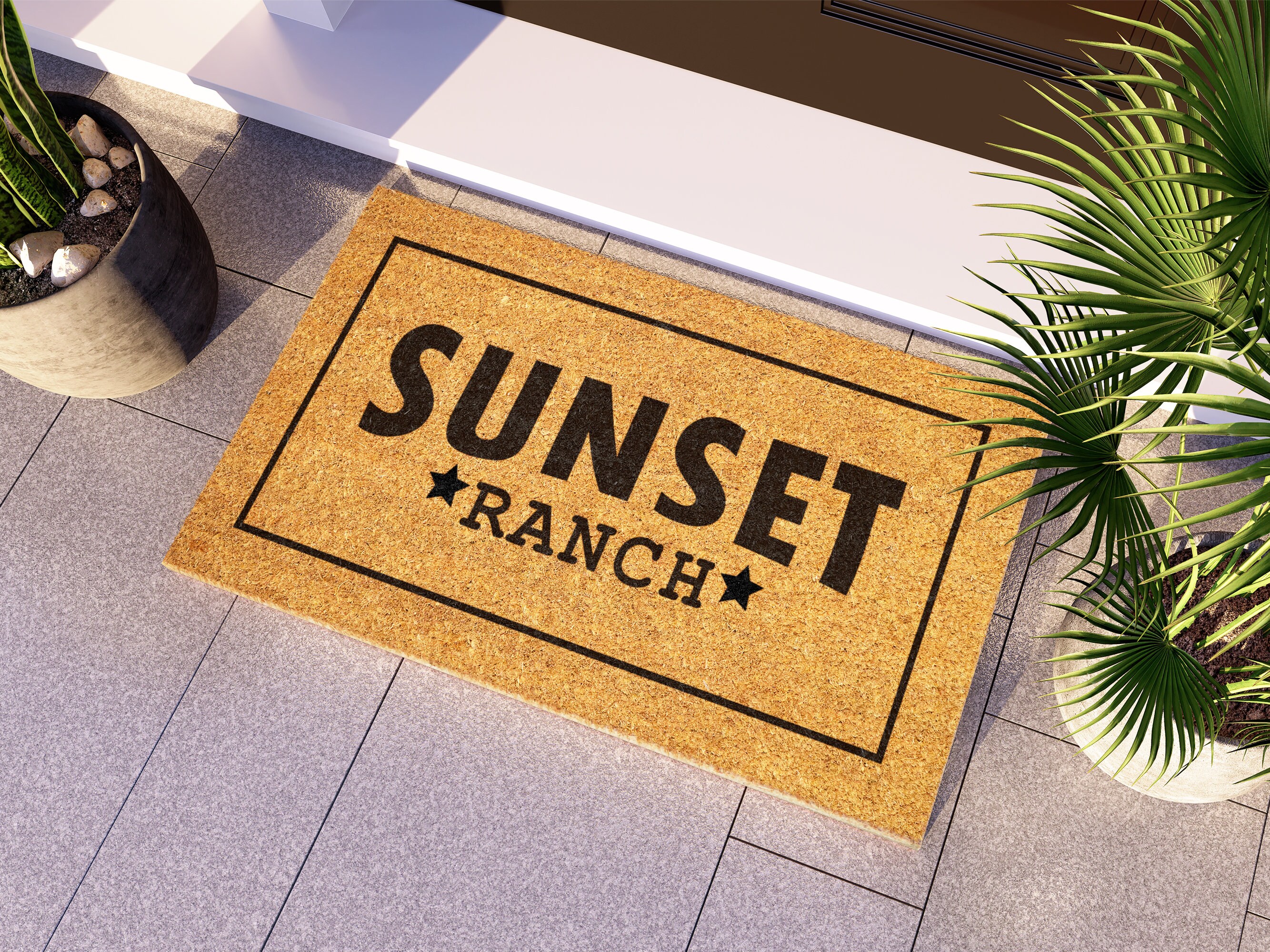 G Ranch Mat Custom Ranch Farm Cattle Brand Doormat, Farm Door Mat, Ranch, Farm Coir ...