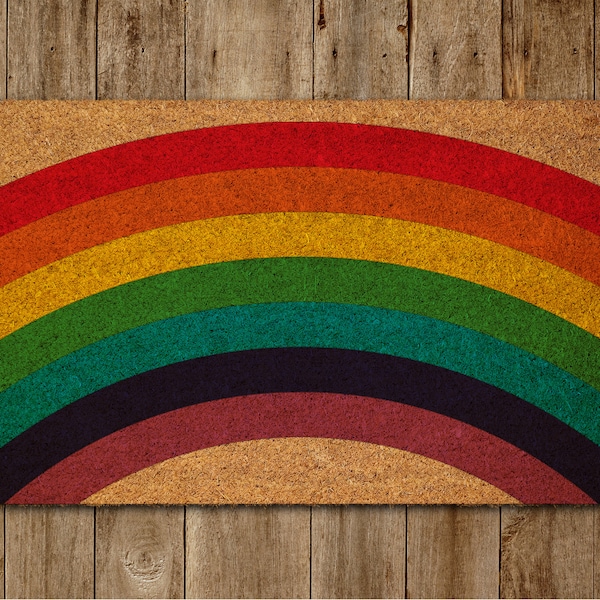 Rainbow Doormat Etsy