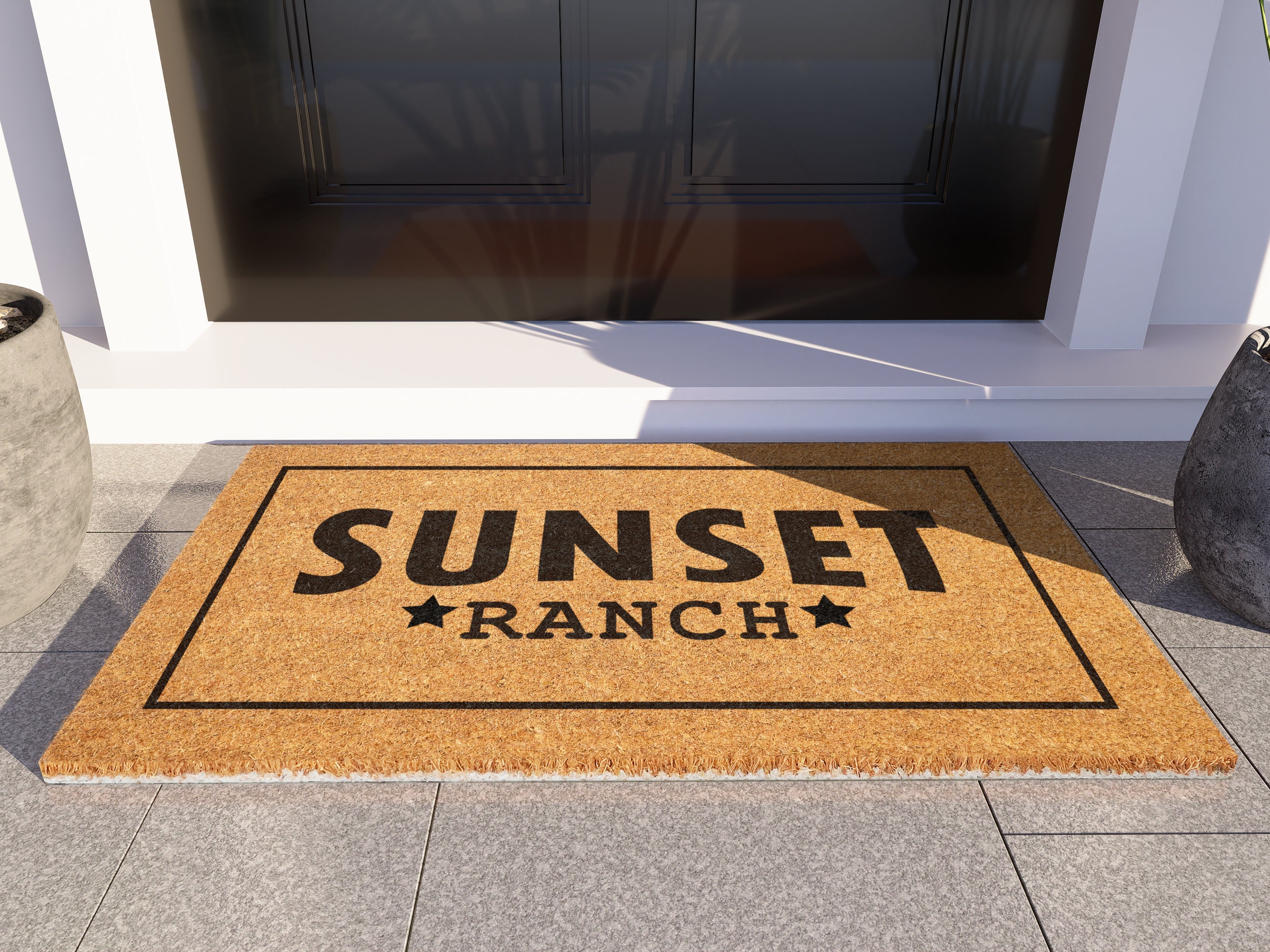 G Ranch Mat Custom Ranch Farm Cattle Brand Doormat, Farm Door Mat, Ranch, Farm Coir ...