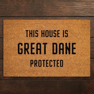 Great Dane Coir Door Mat, Funny Dogs Door Mat, Funny This House Great Dane Protected Doormat, Welcome Mats, Coir Mats