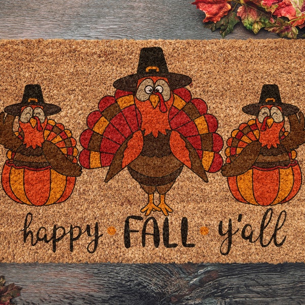 Happy Fall Outdoor Mats Etsy