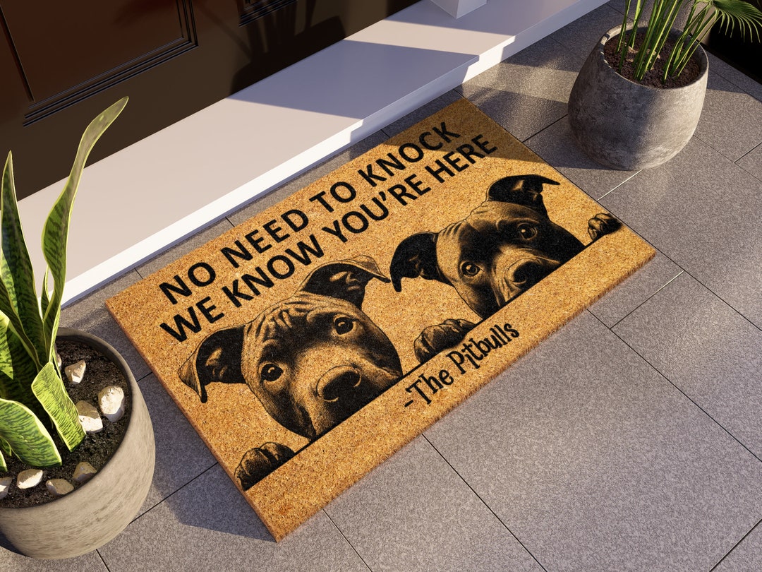 Hawaiian Tropical Pitbull Door Mat