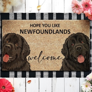 Newfoundlands Doormat, Door Mat, Newfoundland Coir Doormats, Welcome Funny Doormats,  Welcome Mats, Dog Breed Coir Mats U356