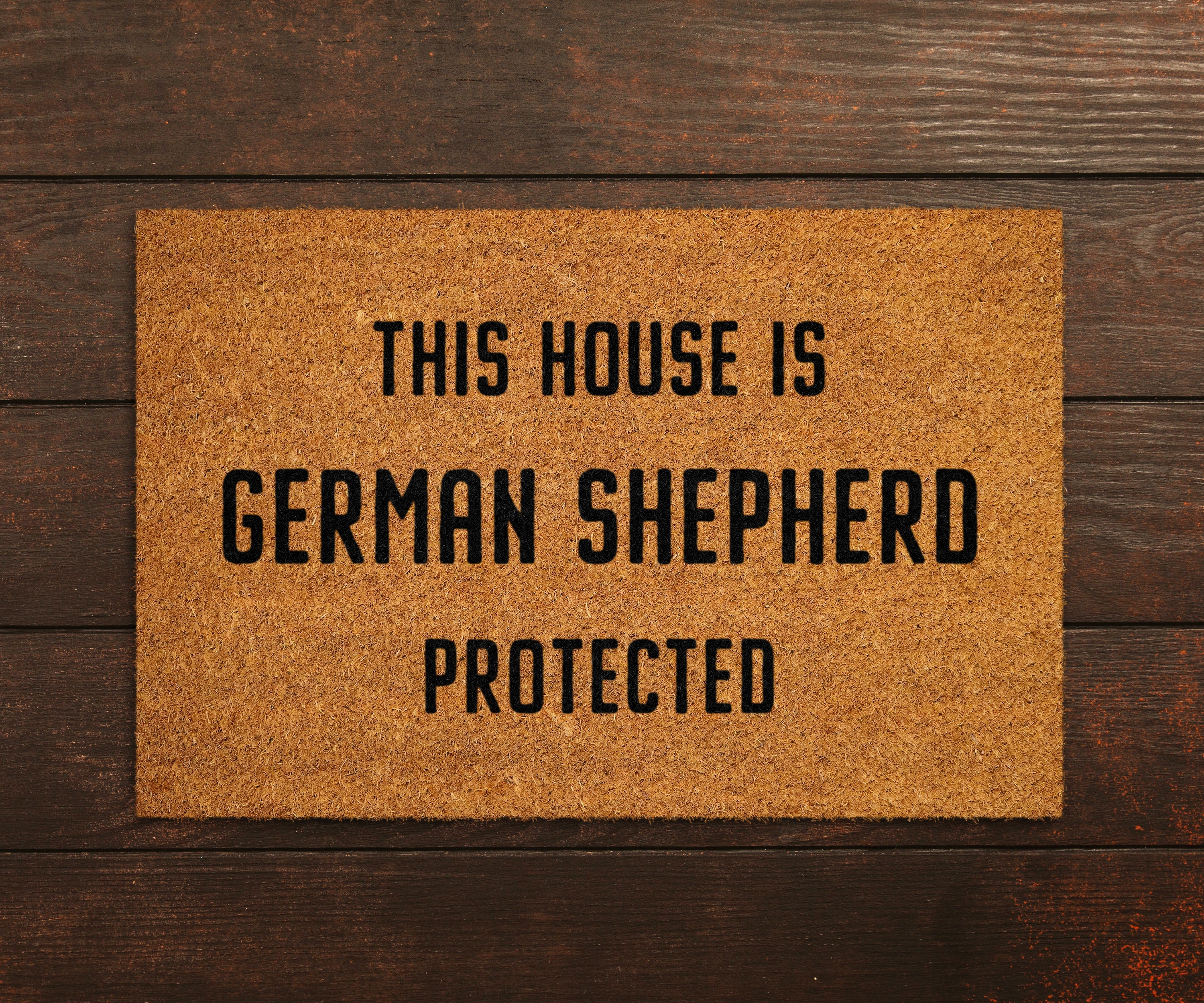 German Shepherd Coir Door Mat, Funny Dogs Door Mat, Funny This House German Shepherd Protected Doormat, Welcome Mats, Coir Mats S319