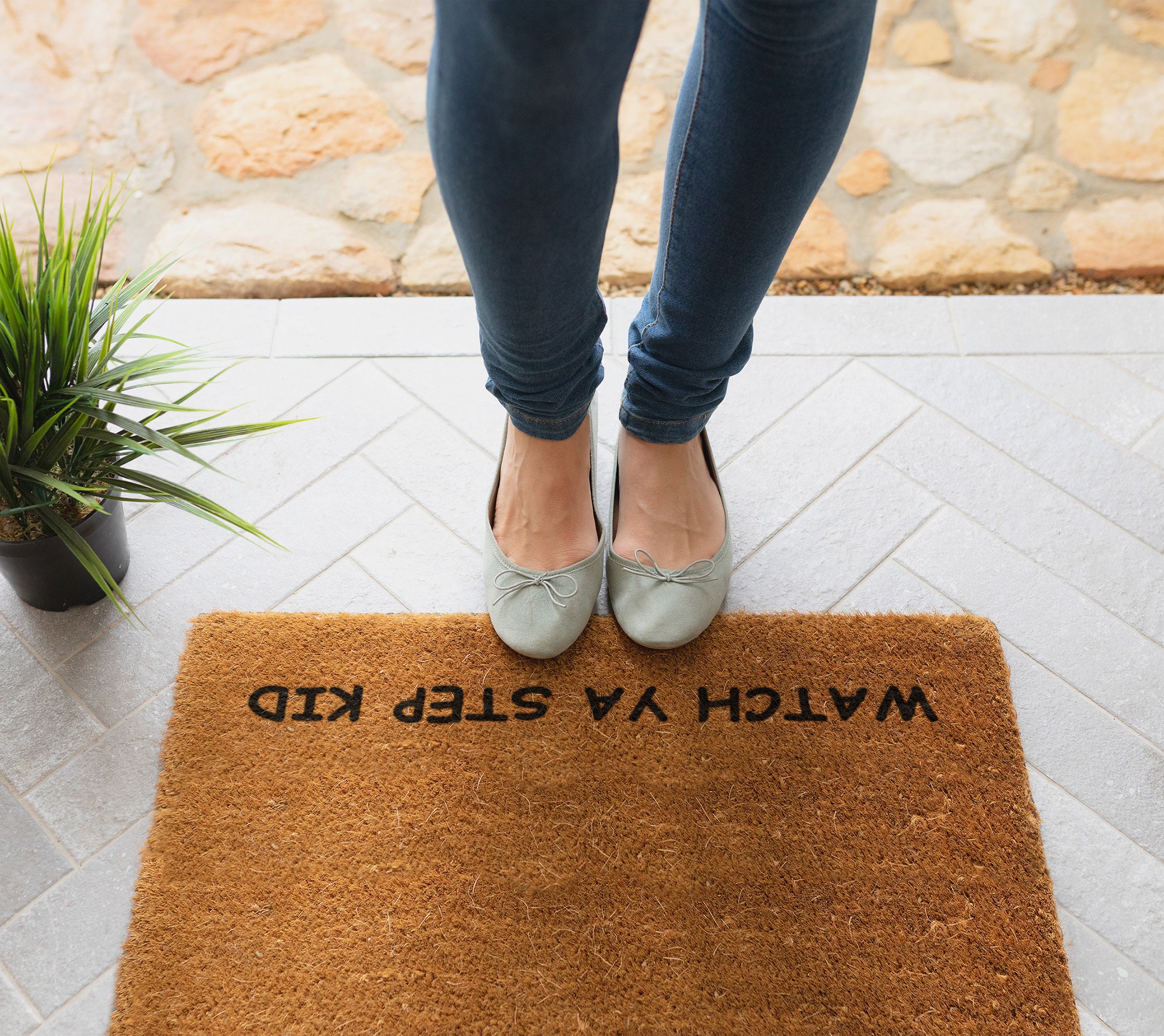 Watch Ya Step Kid Doormats Watch Ya Step Doormat Funny Door Etsy