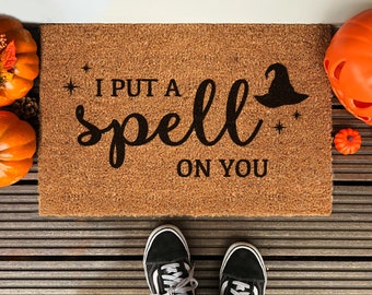 Halloween Coir Doormat, "Put a Spell on You", Fall Welcome Mat