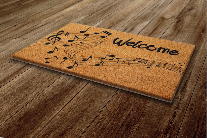 Music Notes Door Mat Music Door Mat Funny Doormat Etsy