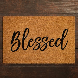 Blessed Doormat, Blessed Welcome Doormat, Blessed Doormat Gift, Religious Doormat, Religious Doormat Gifts, Blessed Home Coir Doormat