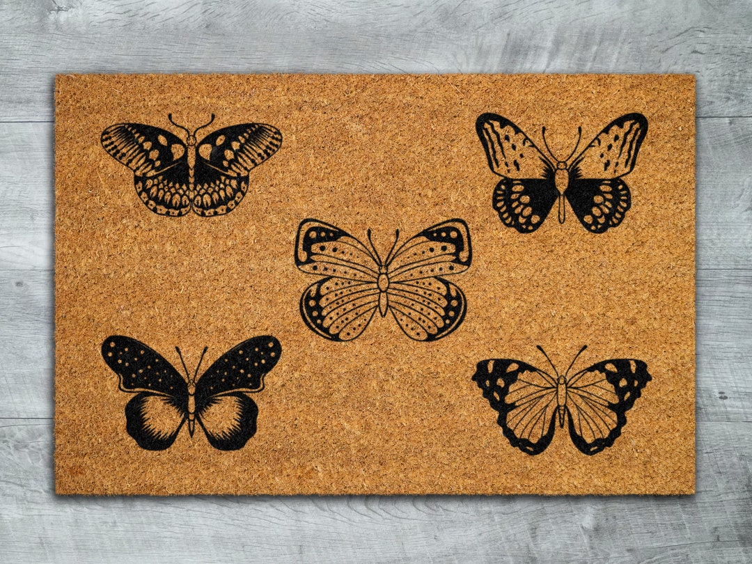 Butterfly Doormat Doormats Butterflies Outdoor Etsy