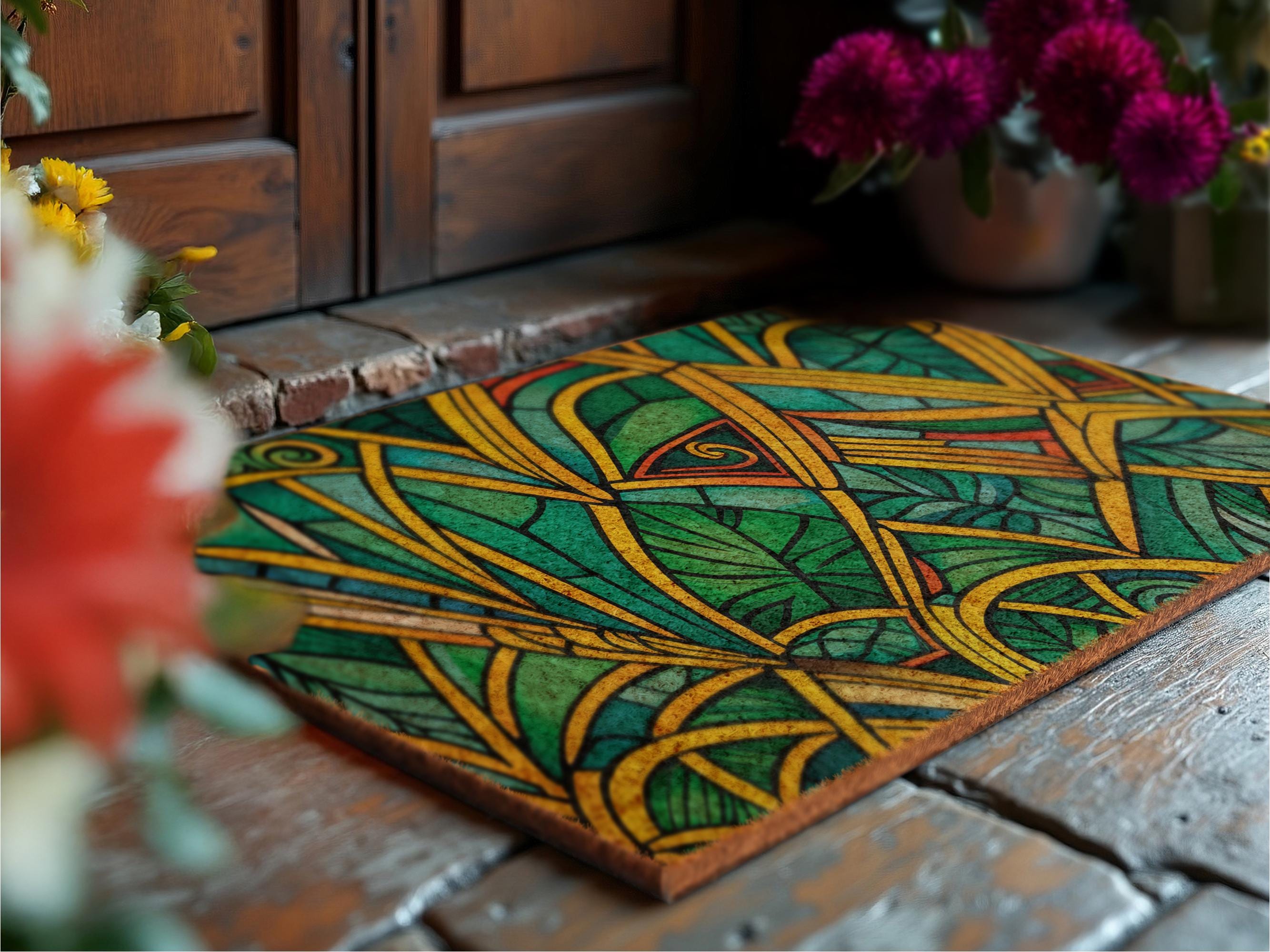 African Pattern Geometric Door Mats, Colorful Door Mats, Boho Mat ...