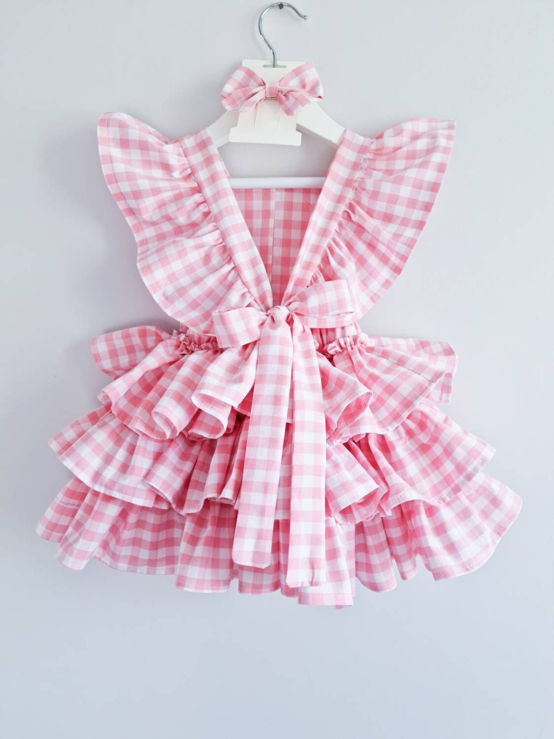 Handmade Baby Pink Gingham Romper Etsy