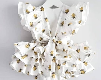 1st bee day baby girl romper, bumble bee birthday, baby bee birthday outfit