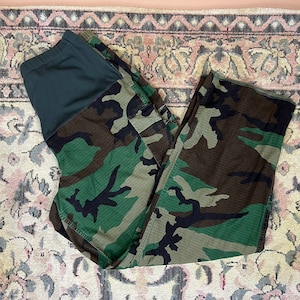 Vintage 1995 Military Issued Womens Maternity Woodland Camouflage Pants 40 inch waist