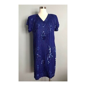 Vintage Blue Beaded Dress