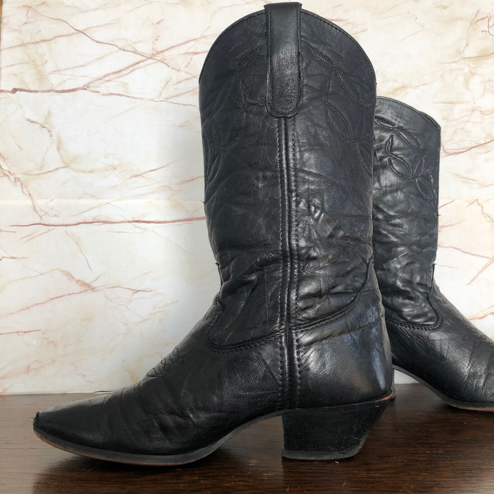 Vintage Laredo Black Cowboy Boots Women's Size 5M | Etsy