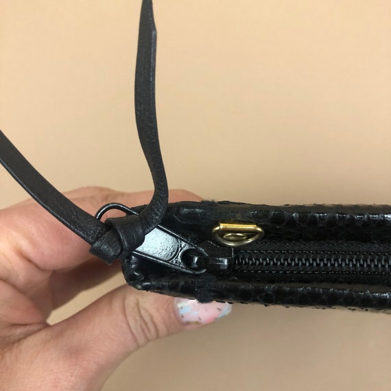 Vintage Giani Bernini Black Snakeskin Purse Handb… - image 8