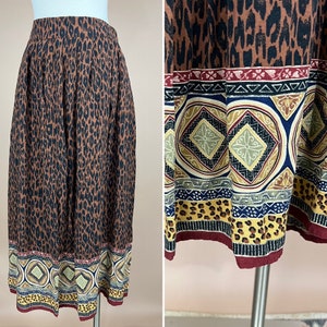 Vintage Women’s Size XL Leopard Print Elastic Waist Skirt