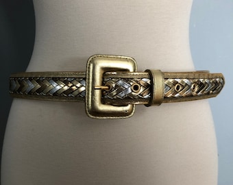 Vintage Gold and Silver Braided Belt