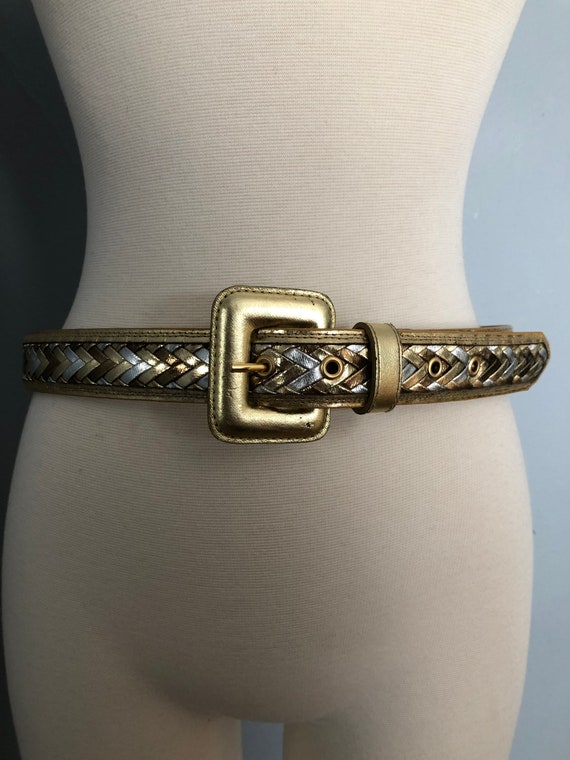 Gold and silver vintage belt Vintage Alexis Kirk Gold & Silver Tone Statement Belt: Faux  main image 3