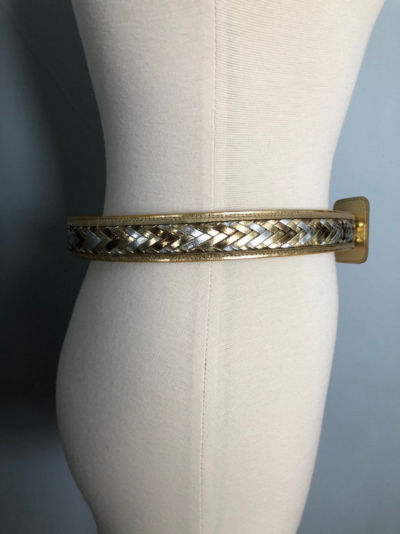 Vintage Gold and Silver Braided Belt - Etsy display picture 1