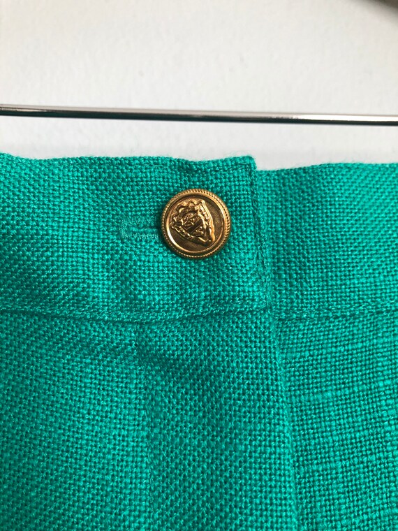 Vintage Turquoise Pleated Front Pants - image 8