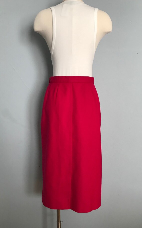 Vintage Pink Wool Pencil Skirt - image 4