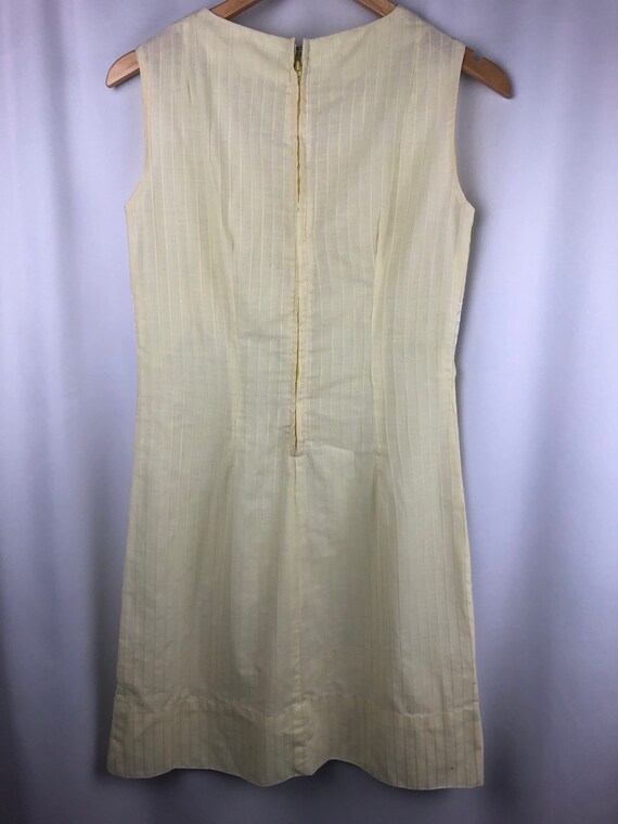 Vintage Women's Size XS Yellow Sheath Dress with … - image 4