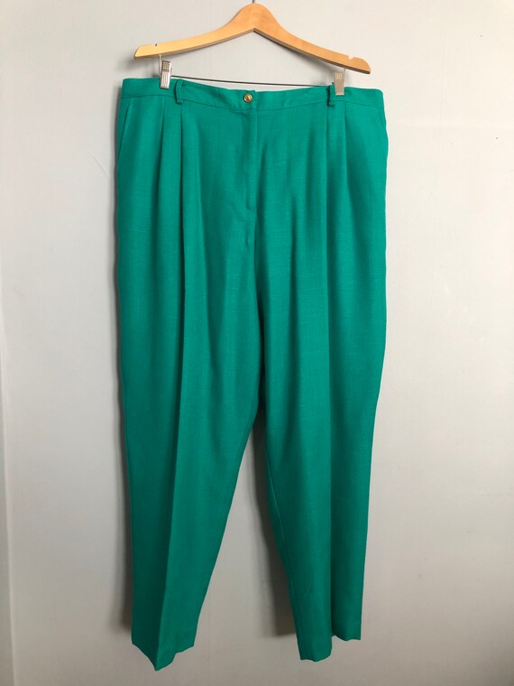 Vintage Turquoise Pleated Front Pants - image 2