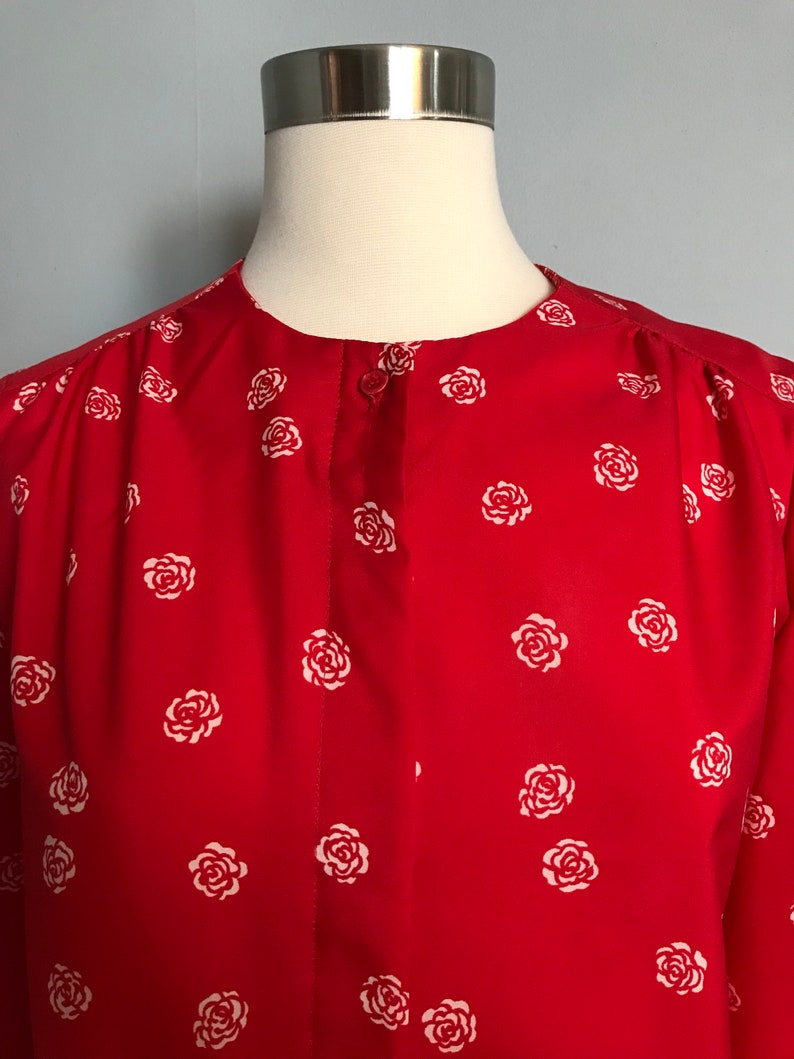 Vintage Smith /& Jones Red Rose Blouse