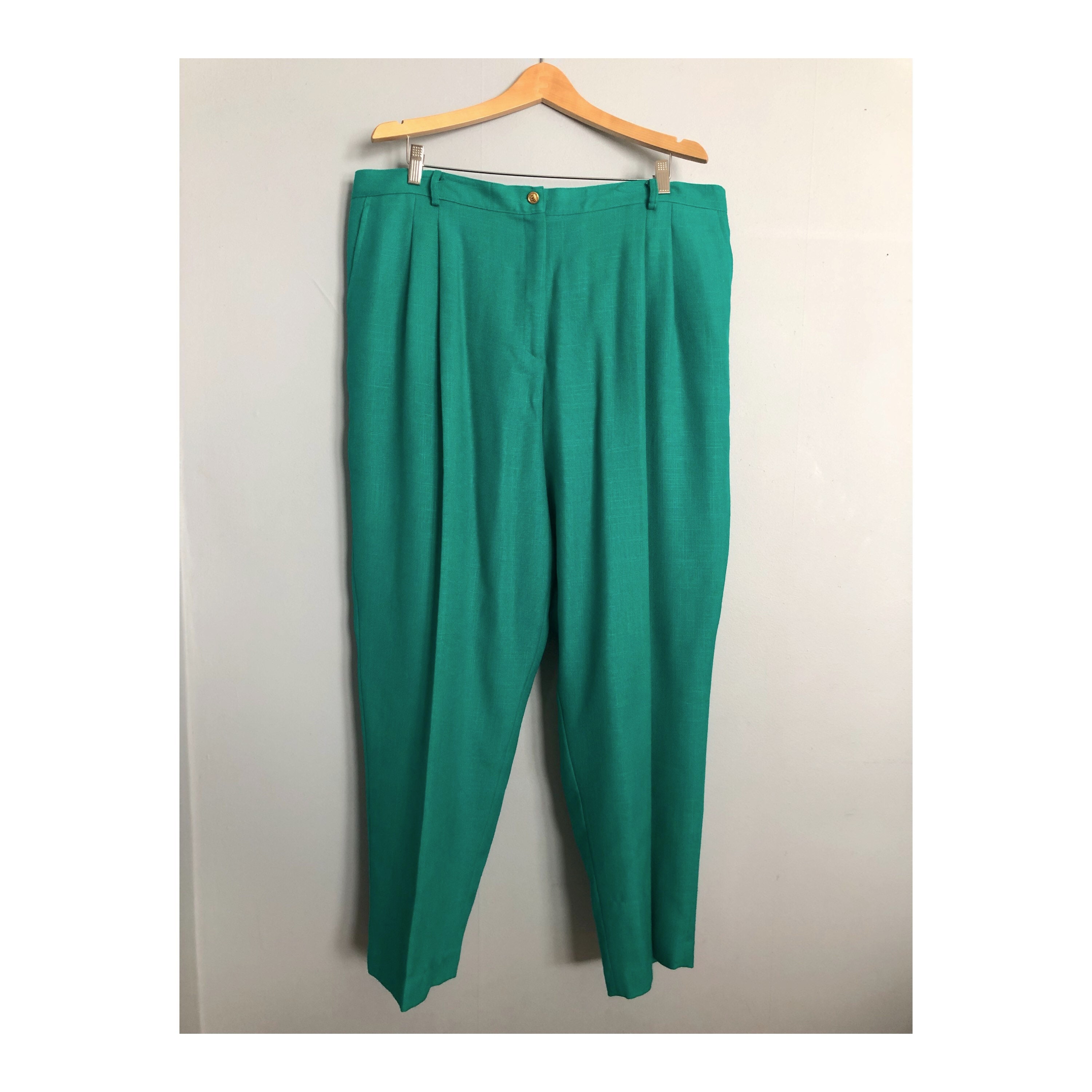 Vintage Turquoise Pleated Front Pants - Etsy Canada