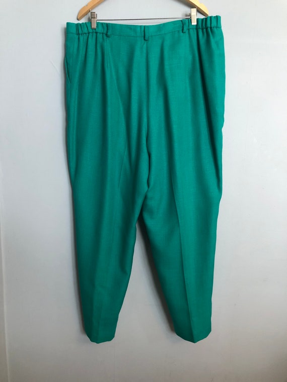 Vintage Turquoise Pleated Front Pants - image 3