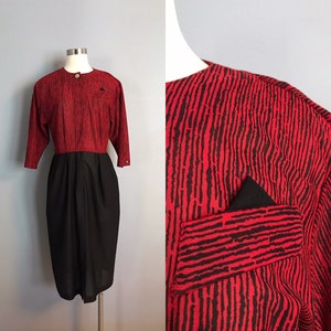 Vintage Red and Black Dress
