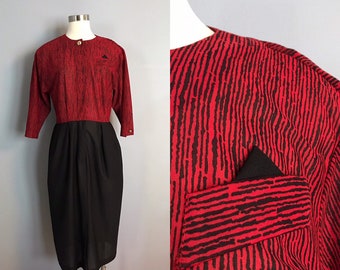 Vintage Red and Black Dress