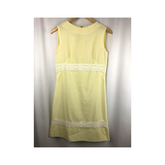 Vintage Women's Size XS Yellow Sheath Dress with … - image 1