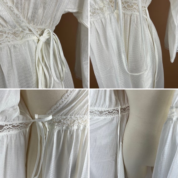 Vintage Womens Size Small White 3/4 Length Sleeve… - image 3