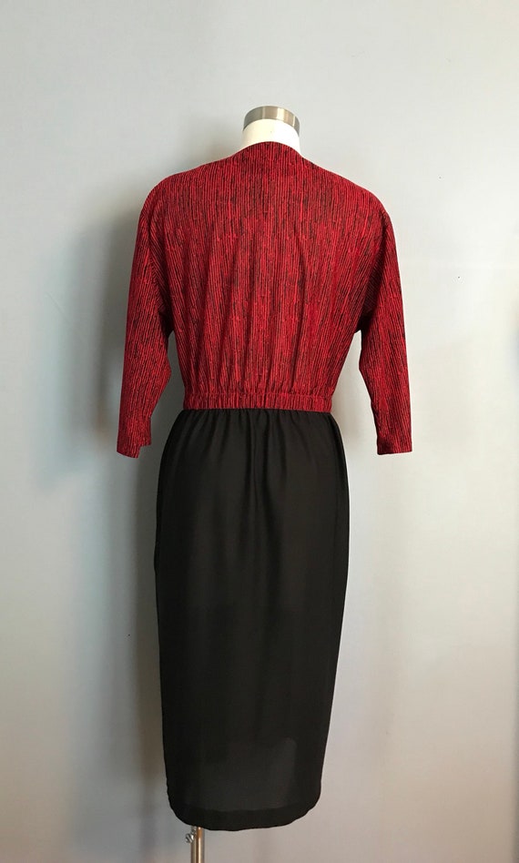 Vintage Red and Black Dress - image 4