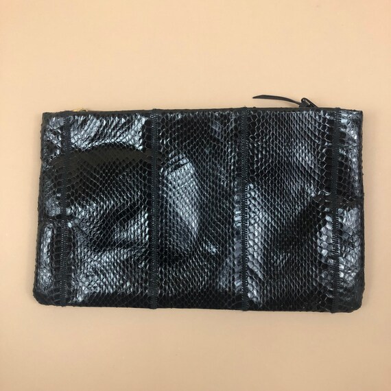 Vintage Giani Bernini Black Snakeskin Purse Handb… - image 2