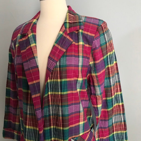 Vintage Plaid Blazer - image 2