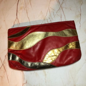 Vintage Letisse Red, Gold and Bronze Clutch