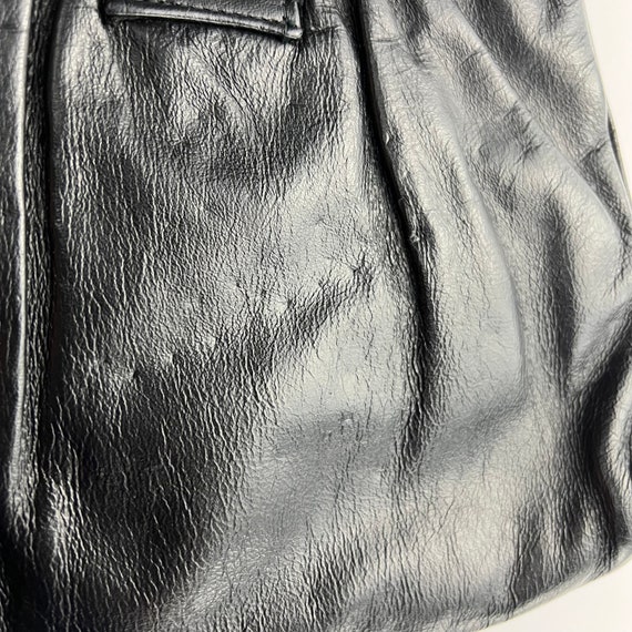 Vintage Black Faux Leather Purse with Brown Swirl… - image 6